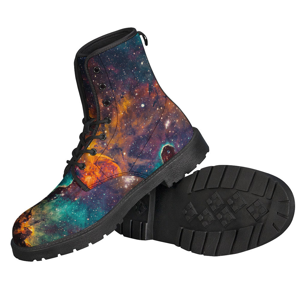 Teal Orange Universe Galaxy Space Print Backpack