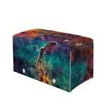 Teal Orange Universe Galaxy Space Print Leather Tissue Box Cover