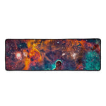 Teal Orange Universe Galaxy Space Print Long Kitchen Mat