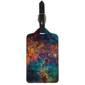 Teal Orange Universe Galaxy Space Print Luggage Tag