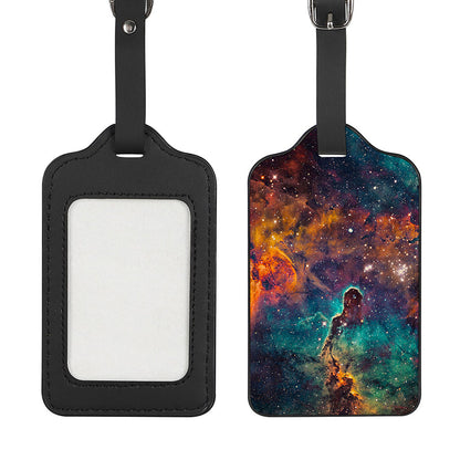 Teal Orange Universe Galaxy Space Print Luggage Tag