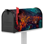 Teal Orange Universe Galaxy Space Print Mailbox Cover