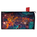 Teal Orange Universe Galaxy Space Print Mailbox Cover
