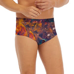 Teal Orange Universe Galaxy Space Print Men's Briefs
