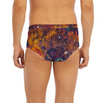 Teal Orange Universe Galaxy Space Print Men's Briefs