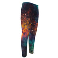 Teal Orange Universe Galaxy Space Print Men's Compression Pants