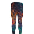 Teal Orange Universe Galaxy Space Print Men's Leggings