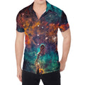 Teal Orange Universe Galaxy Space Print Men's Shirt
