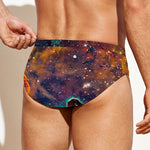 Teal Orange Universe Galaxy Space Print Men's Swim Briefs