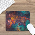 Teal Orange Universe Galaxy Space Print Mouse Pad