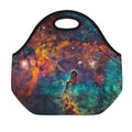 Teal Orange Universe Galaxy Space Print Neoprene Lunch Bag