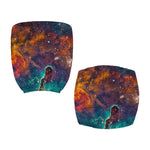 Teal Orange Universe Galaxy Space Print Office Chair Cover