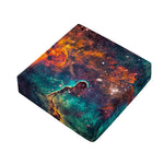 Teal Orange Universe Galaxy Space Print Outdoor Seat Cushion Cover