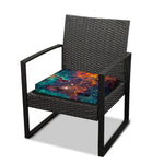 Teal Orange Universe Galaxy Space Print Outdoor Seat Cushion Cover