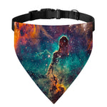 Teal Orange Universe Galaxy Space Print Over The Collar Dog Bandana