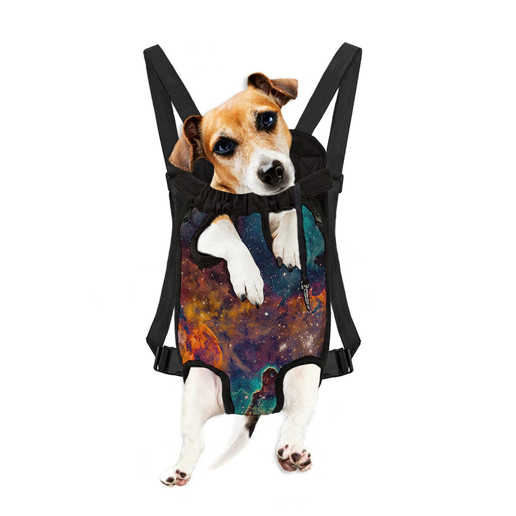 Teal Orange Universe Galaxy Space Print Pet Carrier Backpack
