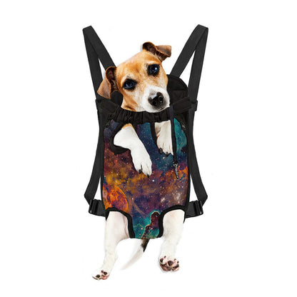 Teal Orange Universe Galaxy Space Print Pet Carrier Backpack