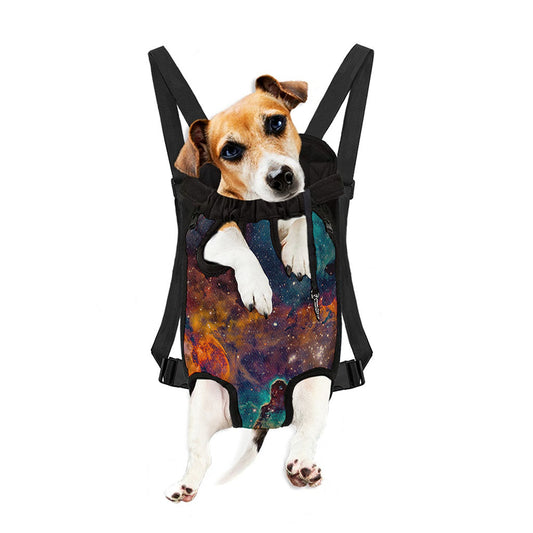 Teal Orange Universe Galaxy Space Print Pet Carrier Backpack