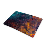 Teal Orange Universe Galaxy Space Print Pet Cooling Mat Cover