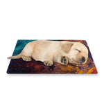 Teal Orange Universe Galaxy Space Print Pet Cooling Mat Cover