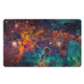 Teal Orange Universe Galaxy Space Print Polyester Doormat