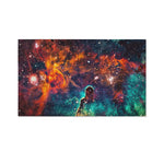 Teal Orange Universe Galaxy Space Print Polyester Flag