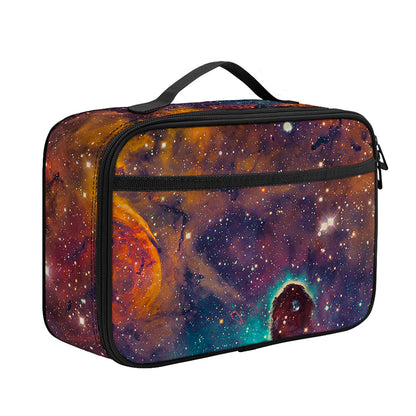 Teal Orange Universe Galaxy Space Print Portable Lunch Bag