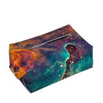 Teal Orange Universe Galaxy Space Print Rectangle Tissue Box Cover