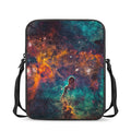 Teal Orange Universe Galaxy Space Print Rectangular Crossbody Bag