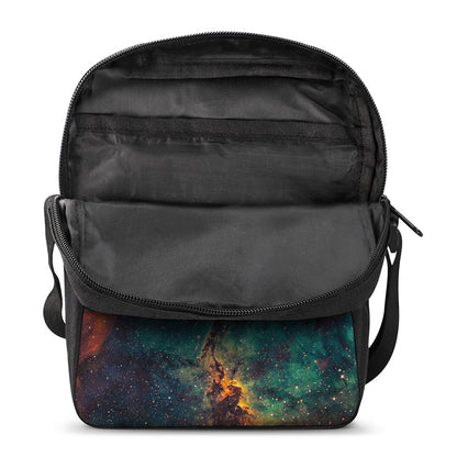 Teal Orange Universe Galaxy Space Print Rectangular Crossbody Bag