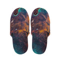 Teal Orange Universe Galaxy Space Print Slippers