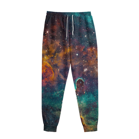Teal Orange Universe Galaxy Space Print Sweatpants