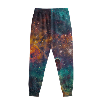 Teal Orange Universe Galaxy Space Print Sweatpants