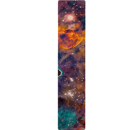Teal Orange Universe Galaxy Space Print Table Runner