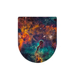 Teal Orange Universe Galaxy Space Print Toilet Lid Cover