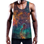 Teal Orange Universe Galaxy Space Print Training Tank Top