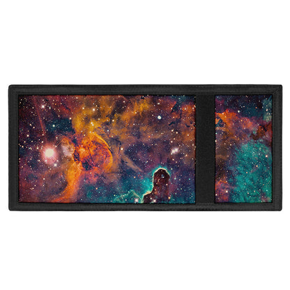 Teal Orange Universe Galaxy Space Print Trifold Wallet