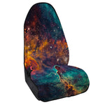 Teal Orange Universe Galaxy Space Print Waterproof Car Seat Cover