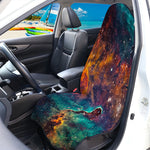 Teal Orange Universe Galaxy Space Print Waterproof Car Seat Cover