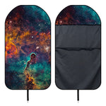 Teal Orange Universe Galaxy Space Print Waterproof Car Seat Cover