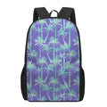 Teal Palm Tree Pattern Print 17 Inch Backpack