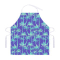 Teal Palm Tree Pattern Print Adjustable Apron