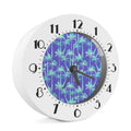 Teal Palm Tree Pattern Print Alarm Clock