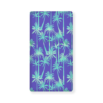 Teal Palm Tree Pattern Print Baby Crib Sheet