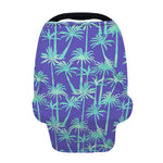 Teal Palm Tree Pattern Print Baby Seat Cover