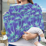 Teal Palm Tree Pattern Print Baby Seat Cover