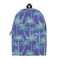 Teal Palm Tree Pattern Print School Backpack