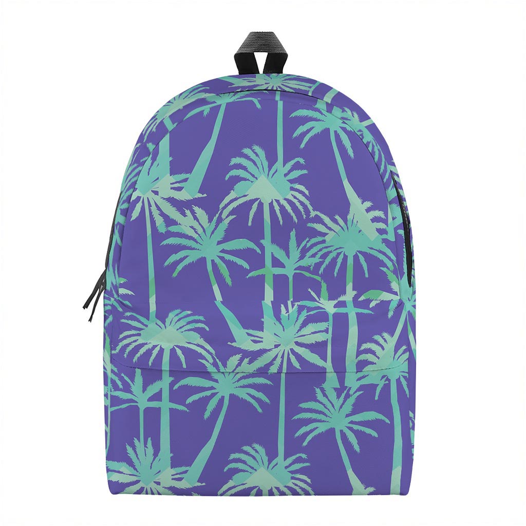 Teal Palm Tree Pattern Print Backpack