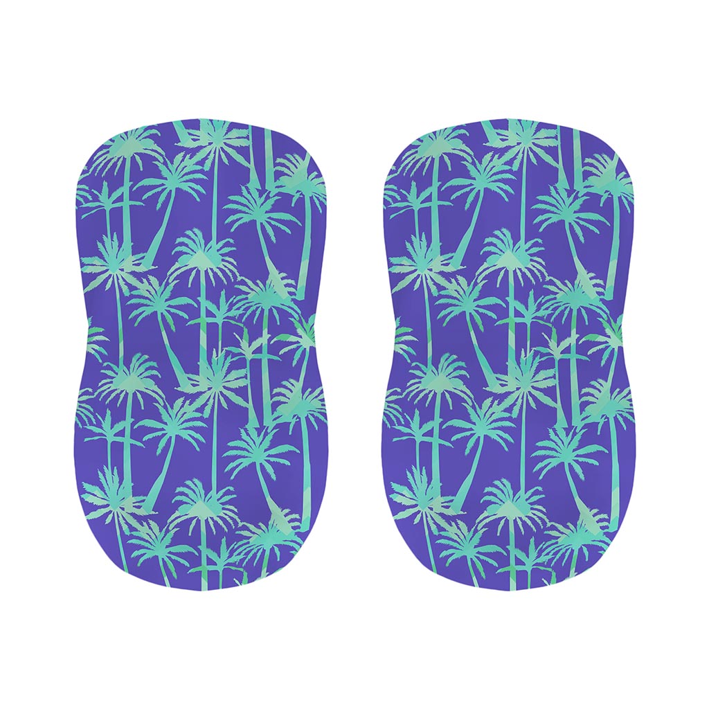 Teal Palm Tree Pattern Print Bar Stool Covers