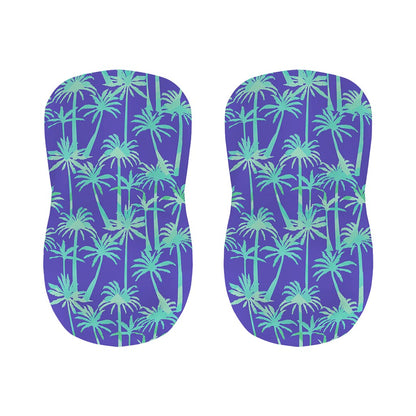 Teal Palm Tree Pattern Print Bar Stool Covers